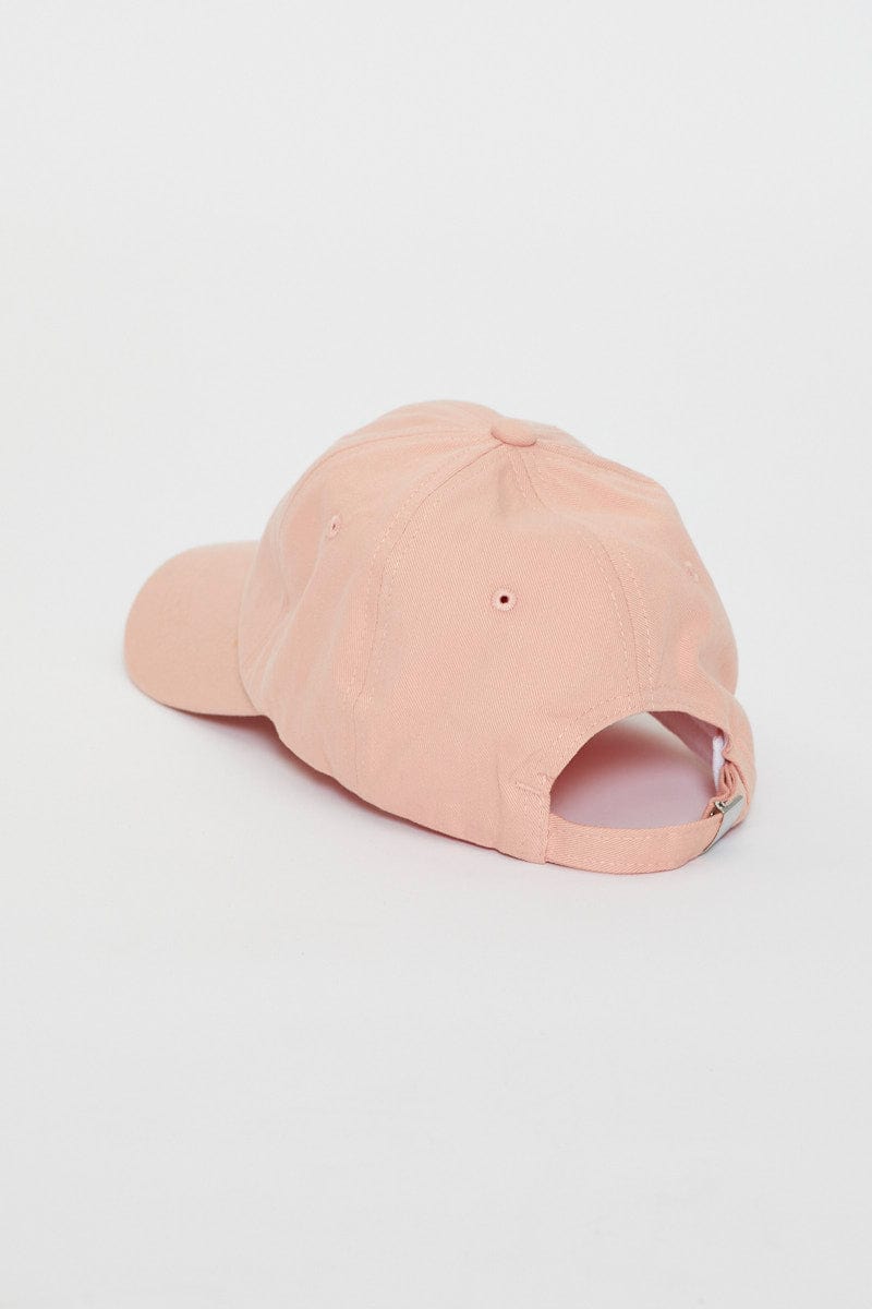 CAPS Pink Embroidered Cap for Women by Ally