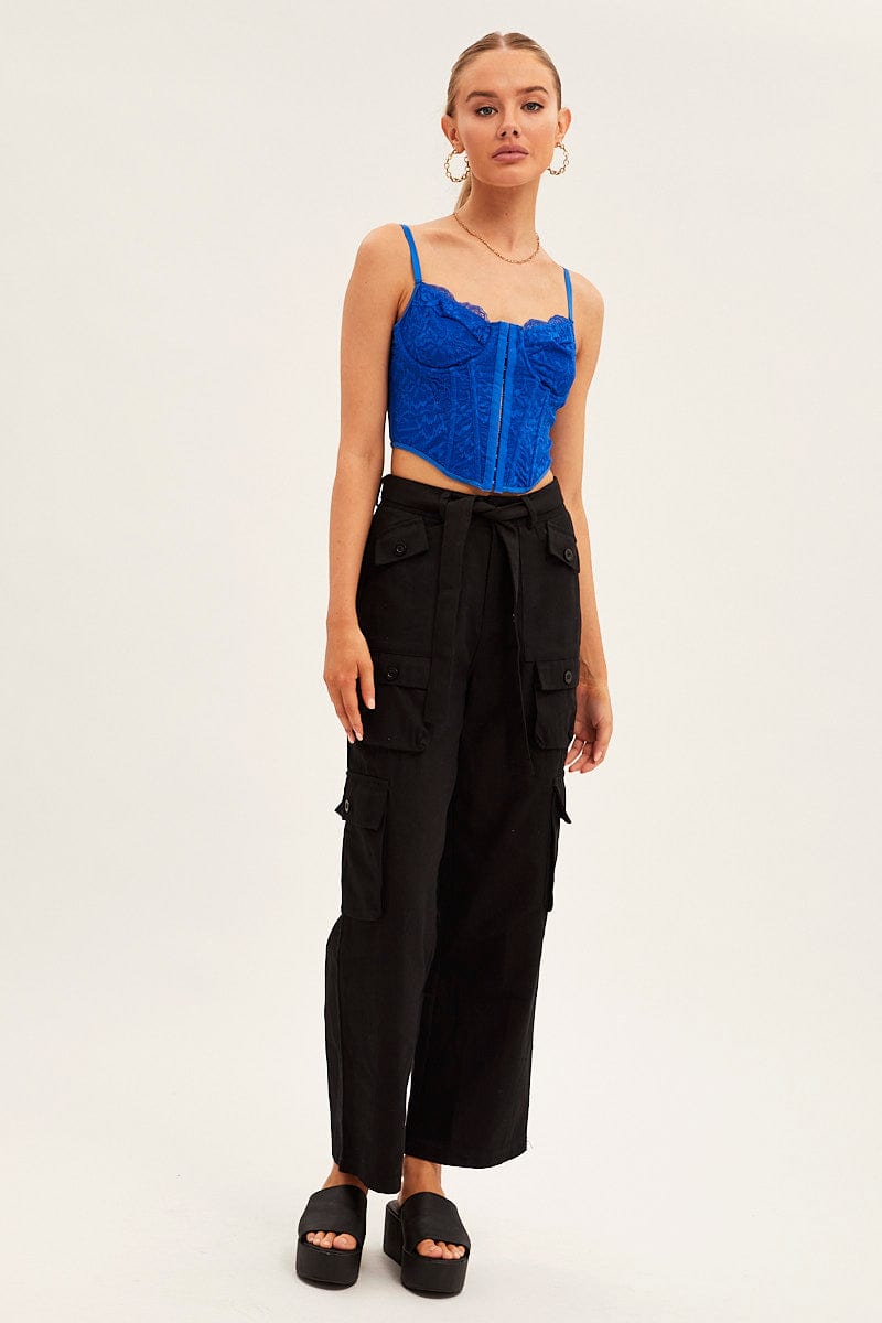 Green Cargo Pants Relaxed Wide Leg