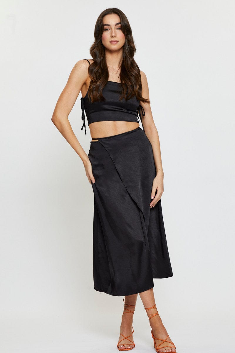 CROP TOP Black Cami Top Sleeveless for Women by Ally