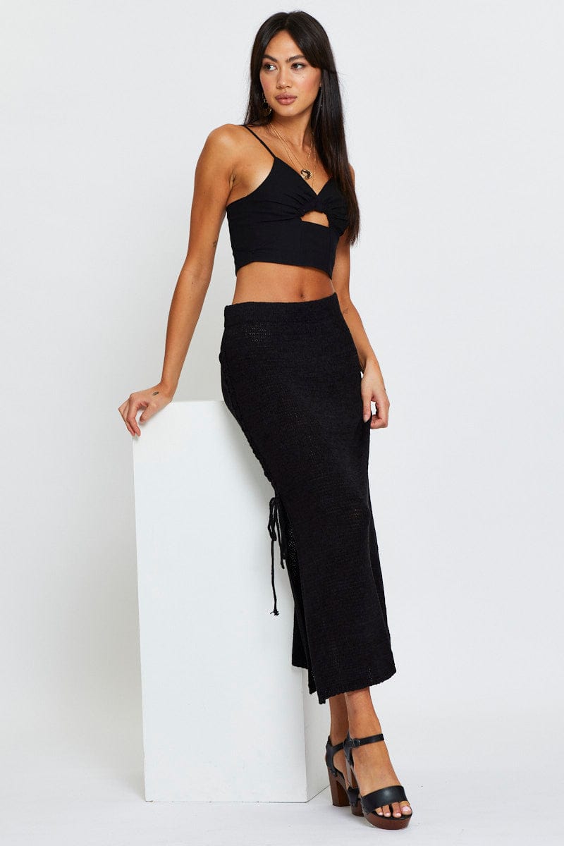 CROP TOP Black Crop Top Sleeveless for Women by Ally