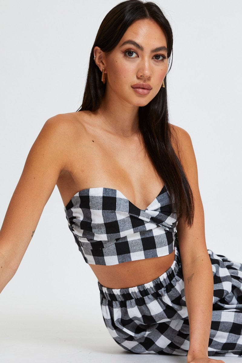CROP TOP Check Singlet Top Crop for Women by Ally