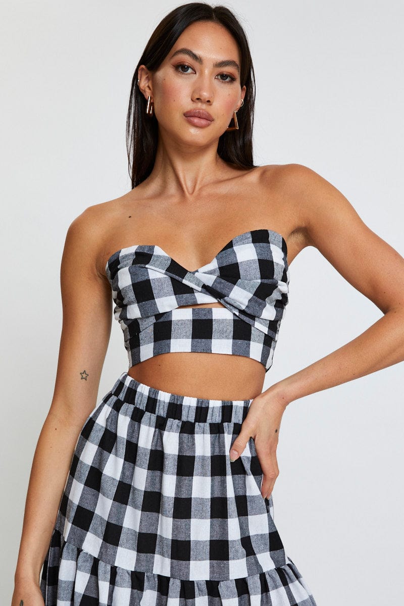 CROP TOP Check Singlet Top Crop for Women by Ally