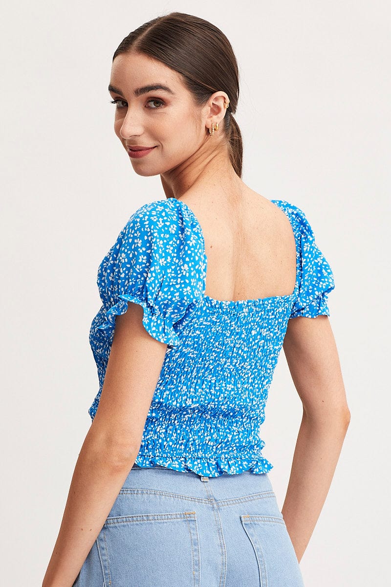 Top Women’s Print Crop Top Short Sleeve | Ally Fashion