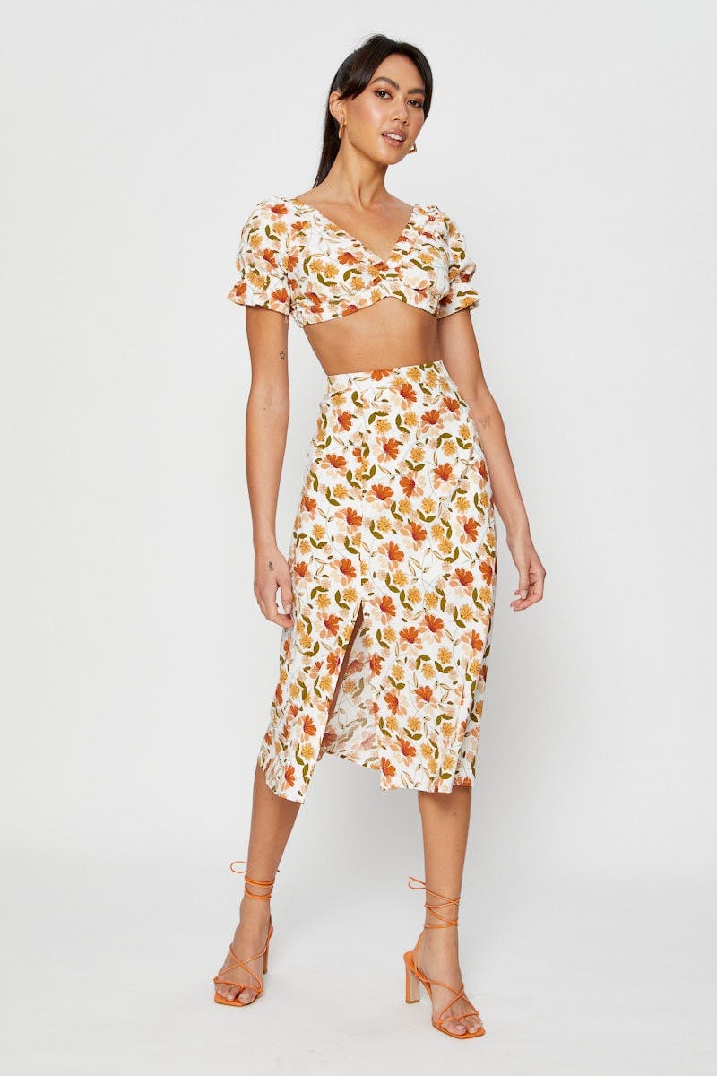 CROP TOP Print Crop Top Tie Up for Women by Ally