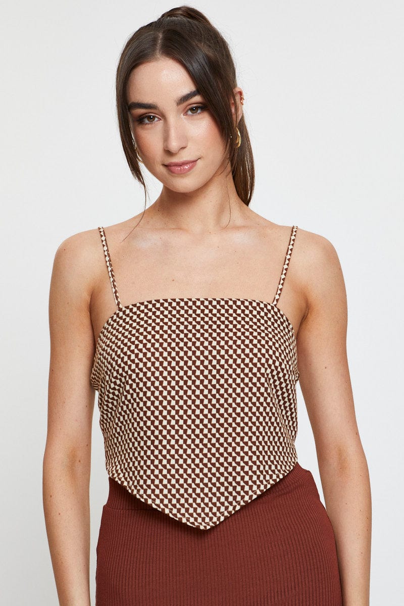 CROP TOP Print Halter Top Sleeveless Crop for Women by Ally