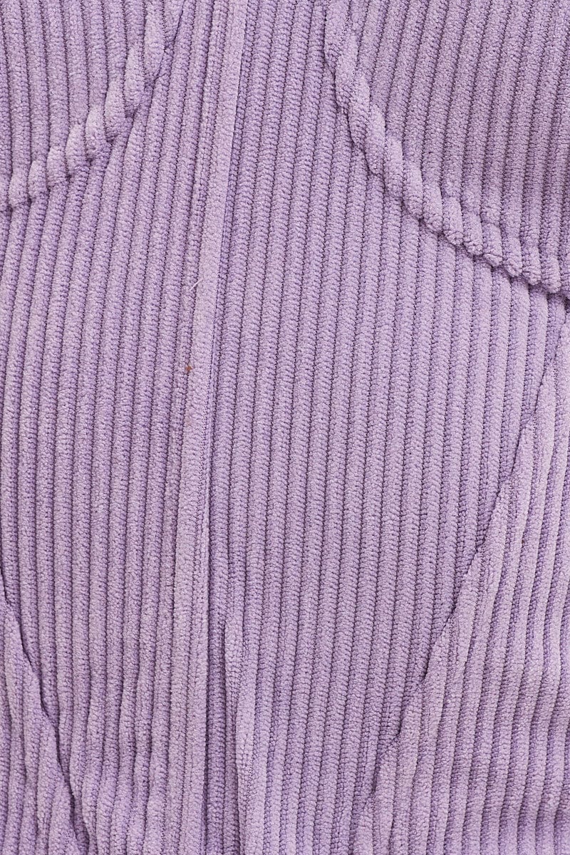 CROP TOP Purple Corset Top Sleeveless Crop Corduroy for Women by Ally