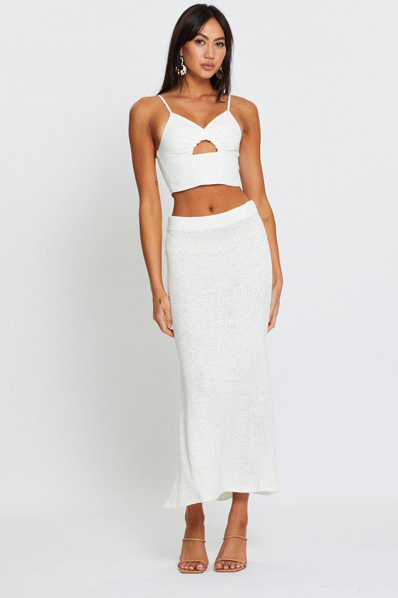 CROP TOP White Crop Top Sleeveless for Women by Ally