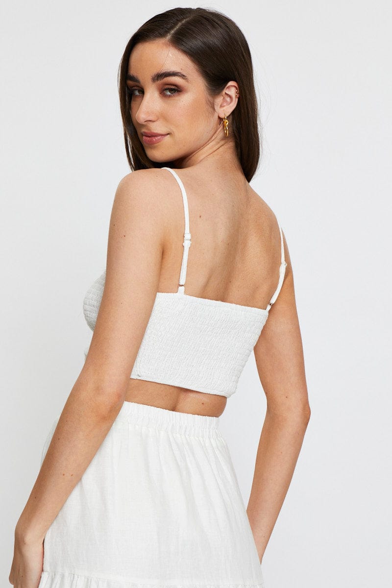 CROP TOP White Singlet Top Sleeveless for Women by Ally