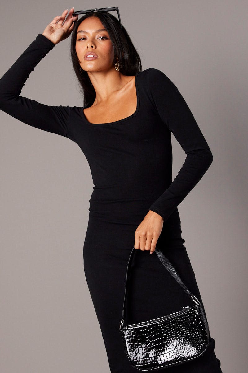 Black Bodycon Dress Long Sleeve for Ally Fashion