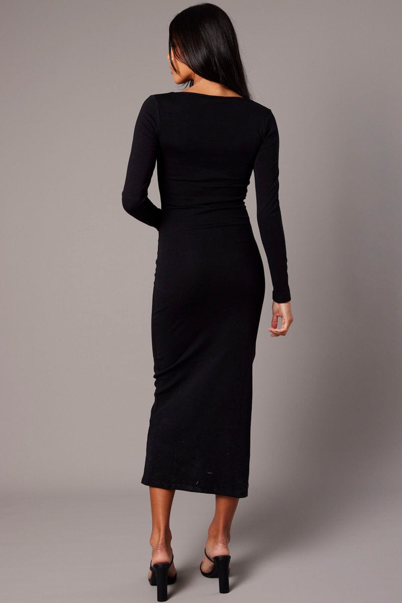 Black Bodycon Dress Long Sleeve for Ally Fashion