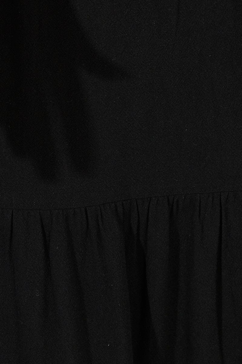 Black Midi Dress Sleeveless Cut Out for Ally Fashion