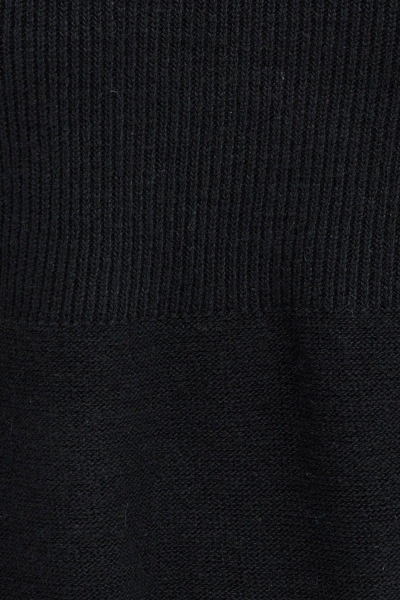 Black Knit Dress Long Sleeve for Ally Fashion