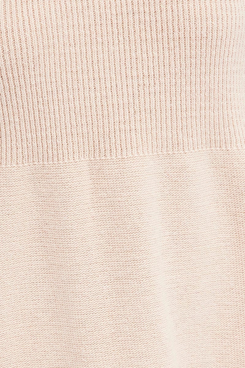 Pink Knit Dress Long Sleeve for Ally Fashion