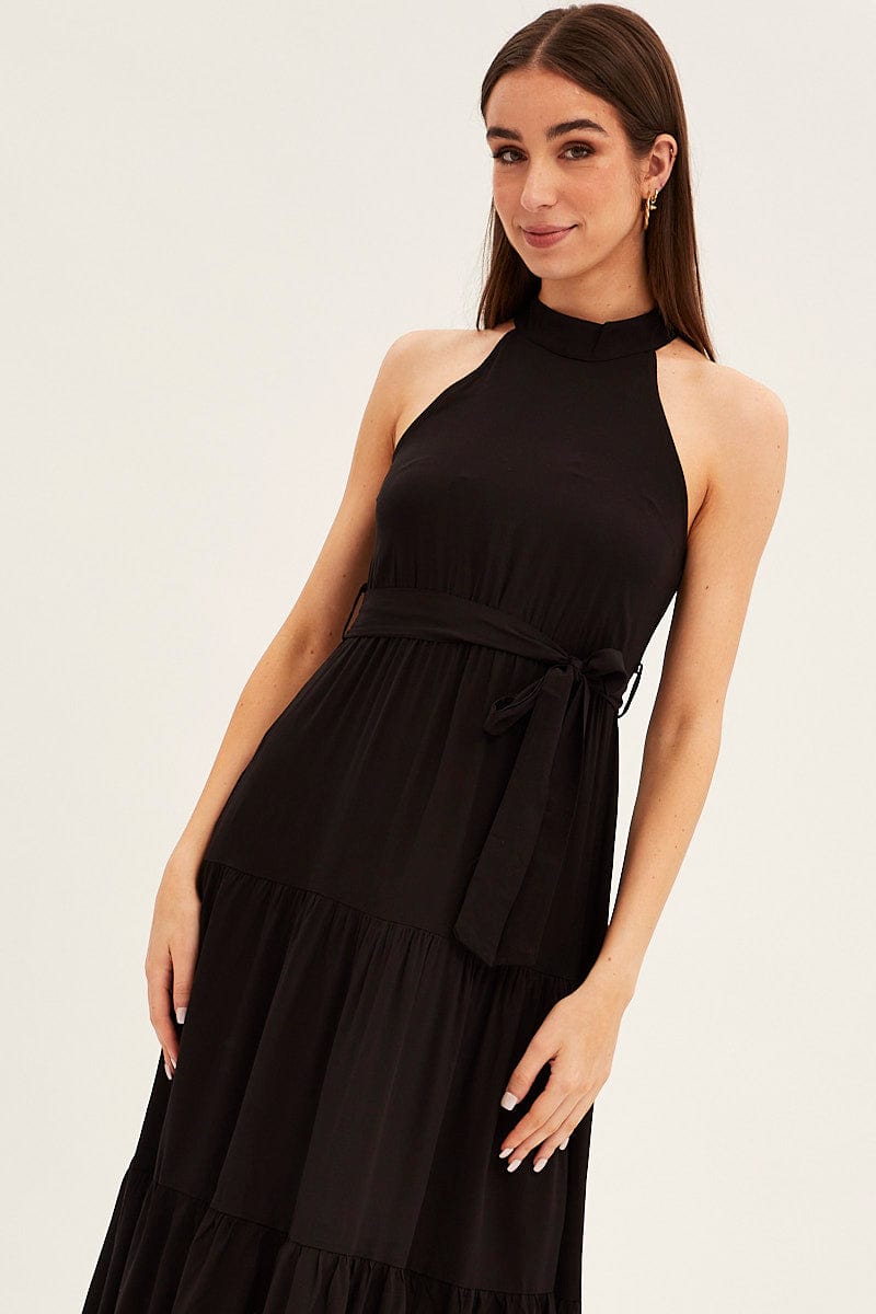 Black Halter Neck Maxi Dress for Ally Fashion