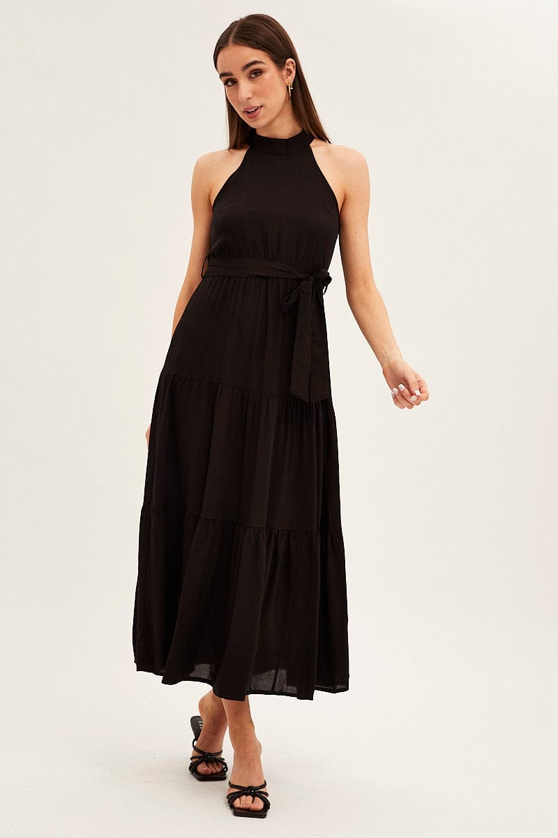 Black Halter Neck Maxi Dress for Ally Fashion