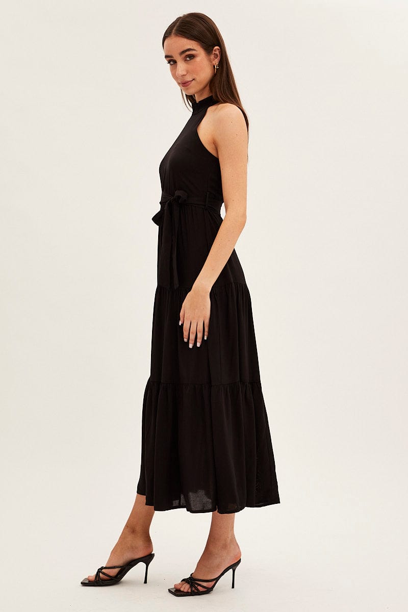 Black Halter Neck Maxi Dress for Ally Fashion