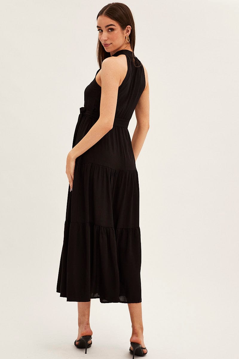 Black Halter Neck Maxi Dress for Ally Fashion