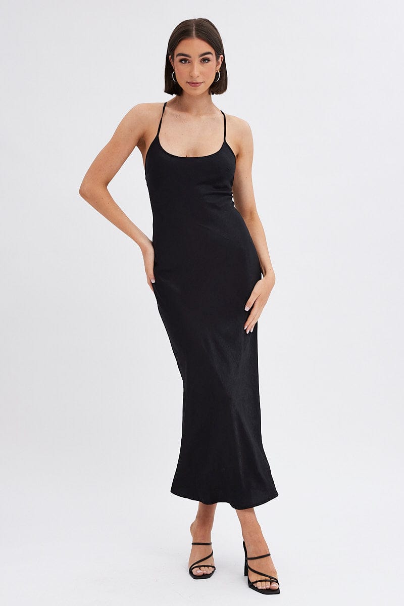 Black Maxi Dress Sleeveless Ally Fashion 