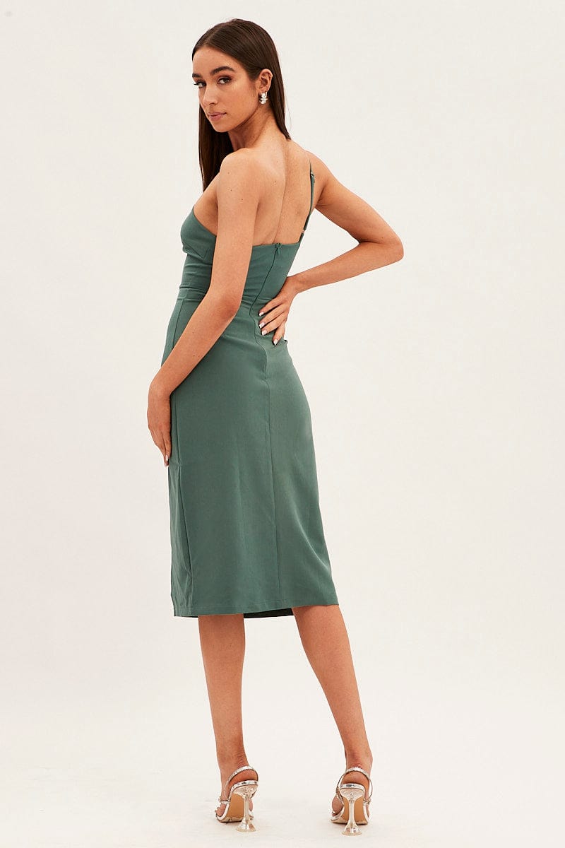 Green Midi Dress Bodycon for Ally Fashion