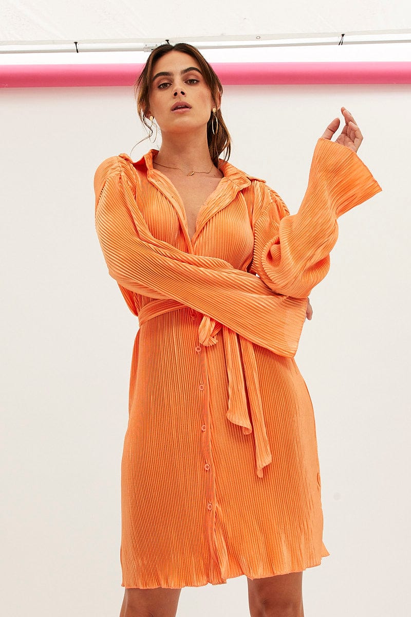 Shirt shop dress orange