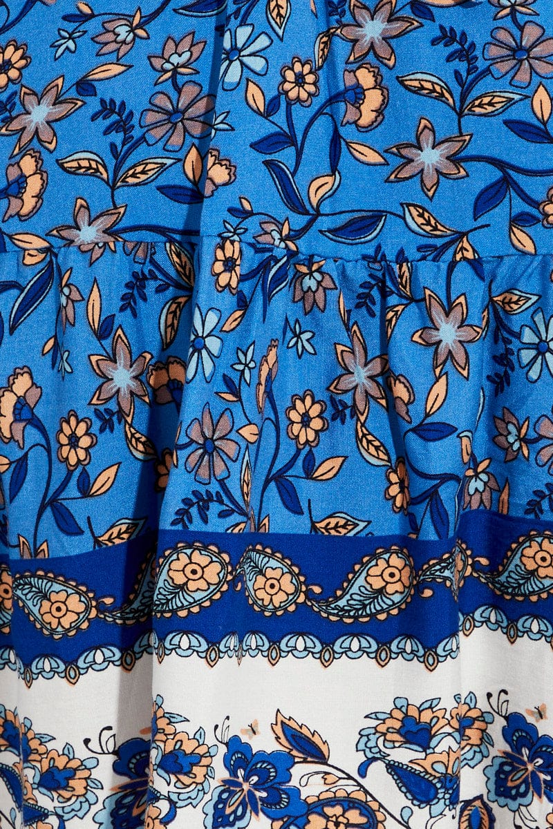 Blue Boho Boho Wrap Mini Dress for Ally Fashion
