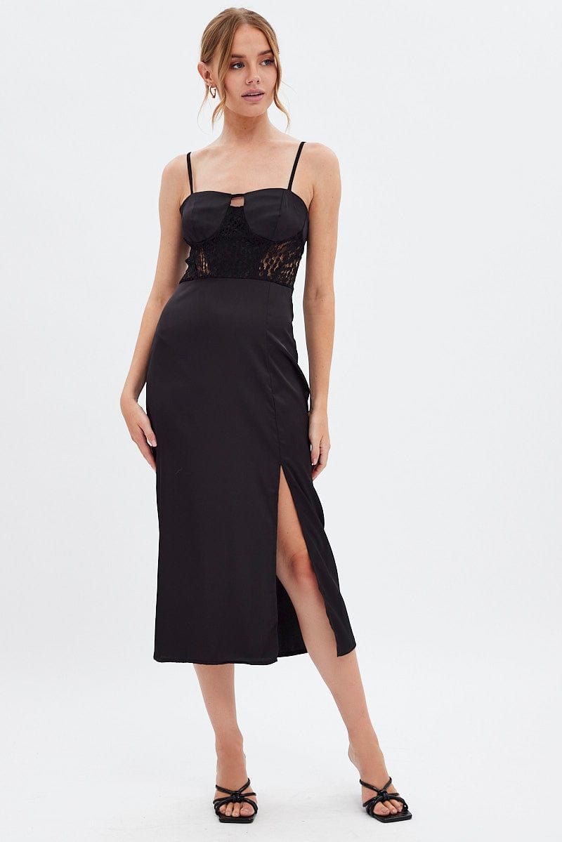 Black Sweetheart Satin Dress for Ally Fashion