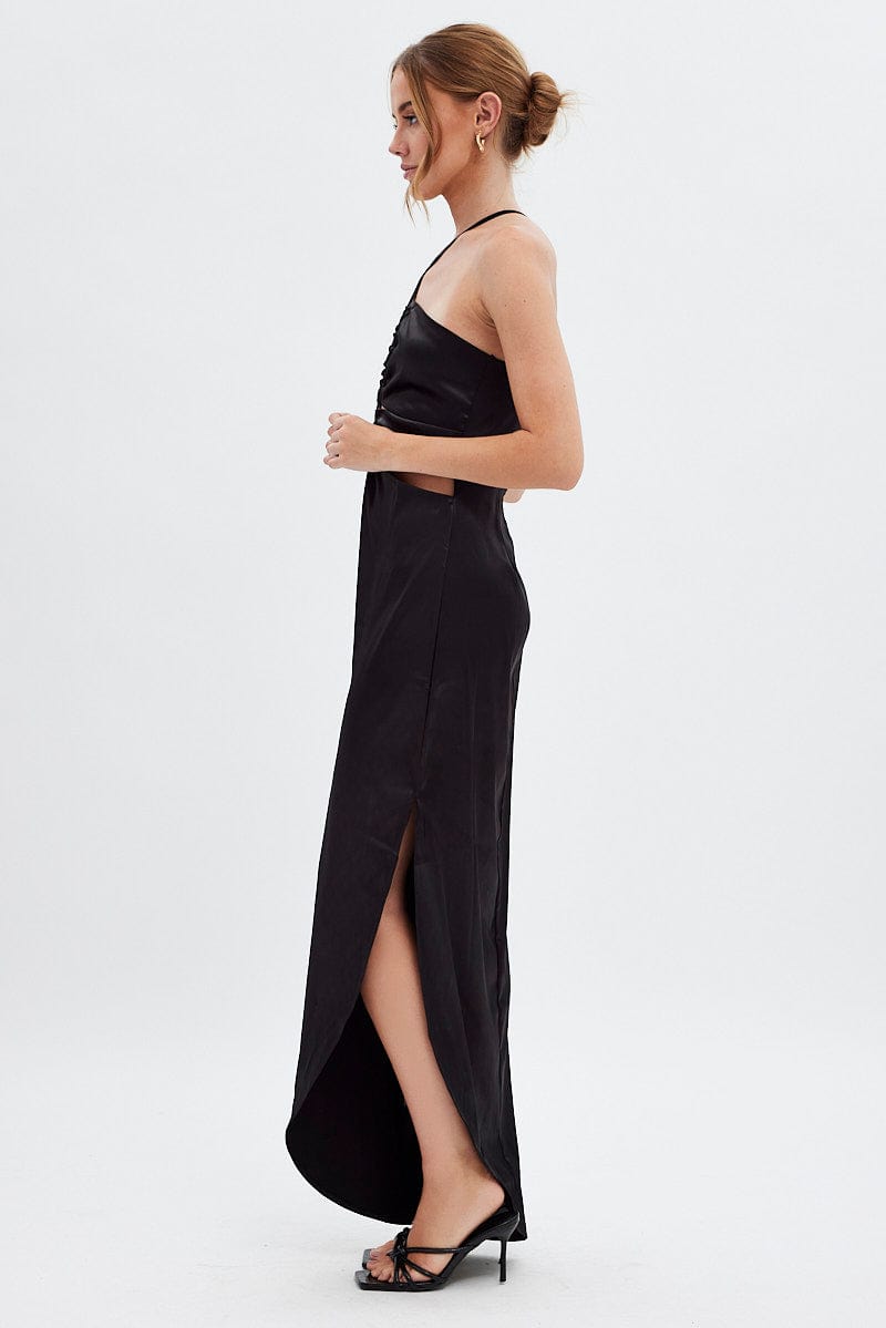 Black Maxi Dress Side Slip for Ally Fashion