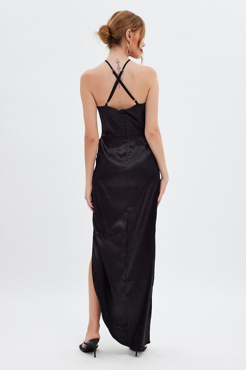 Black Maxi Dress Side Slip for Ally Fashion