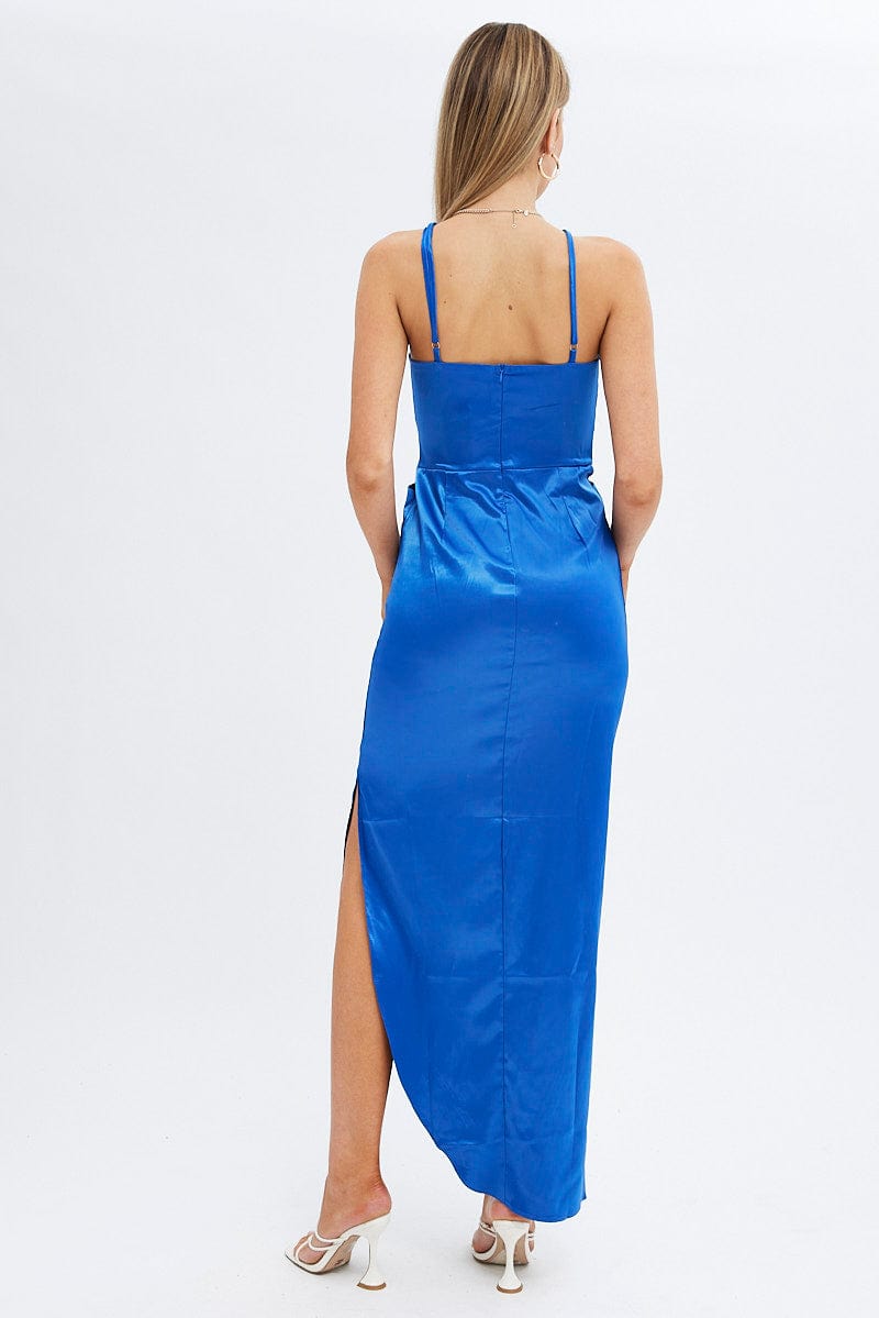 Blue Maxi Dress Side Slip for Ally Fashion