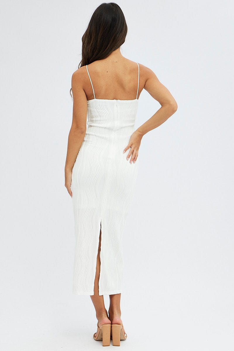 White Maxi Dress Sleeveless Bodycon | Ally Fashion