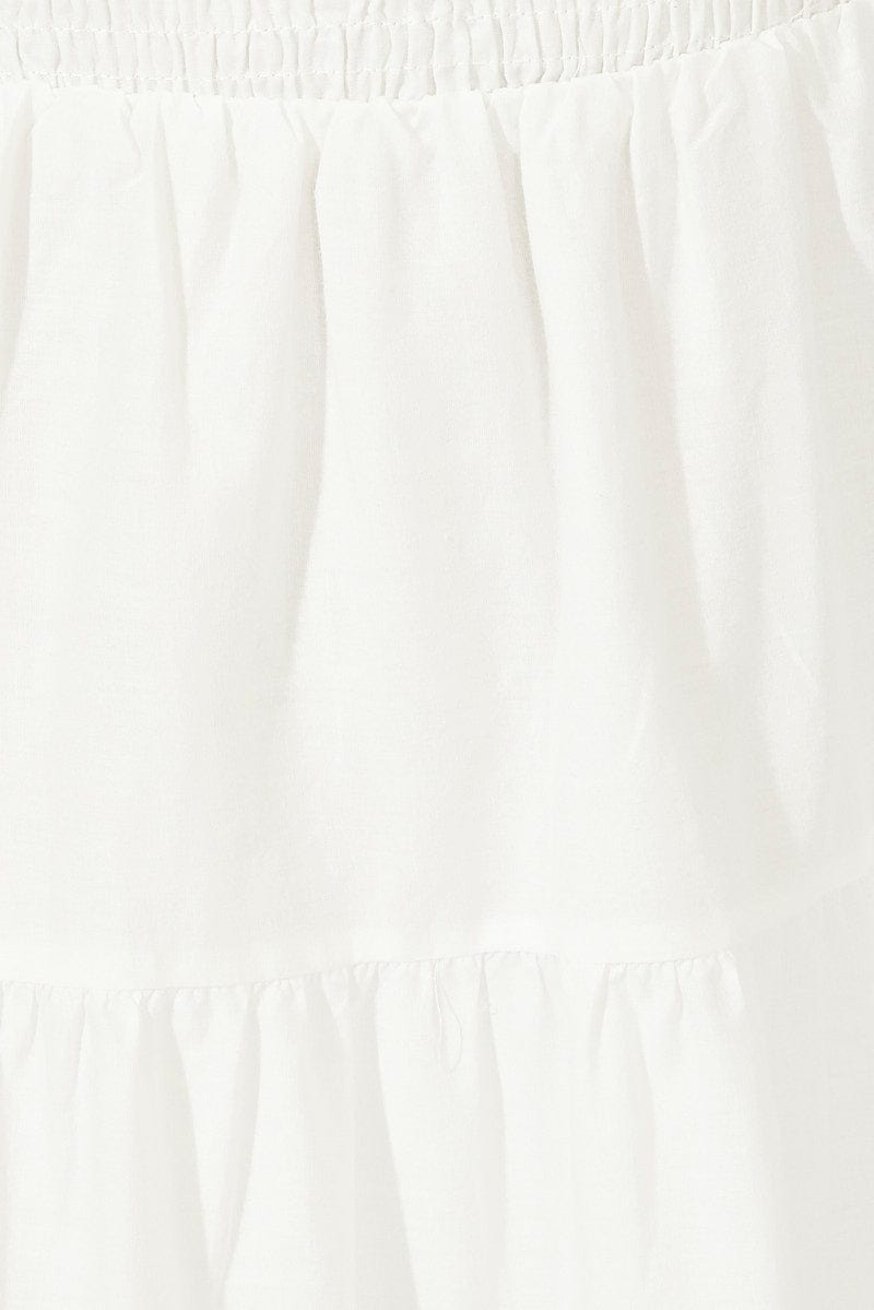 White Midi Dress Sleeveless Tiered for Ally Fashion