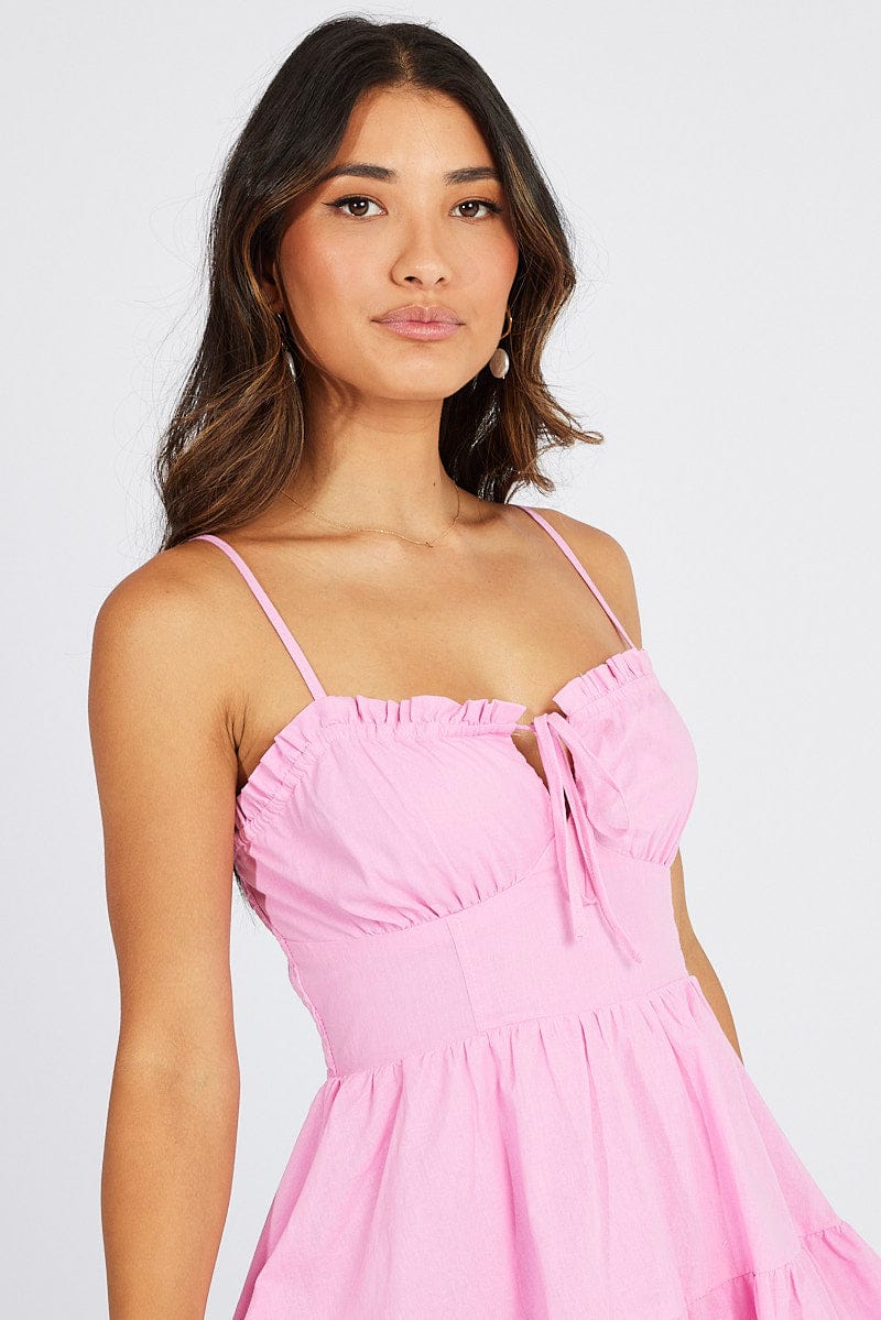 Pink fit and hot sale flare cocktail dress