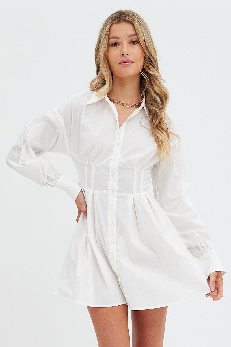 White Shirts Dress Long Sleeve Poplin for Ally Fashion