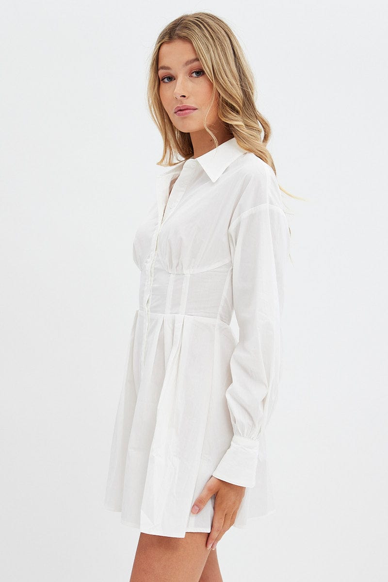 White Shirts Dress Long Sleeve Poplin for Ally Fashion