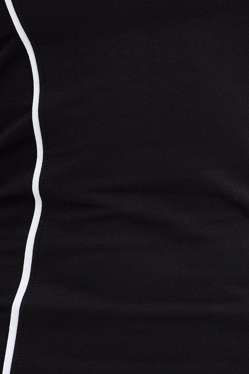 Black Mini Dress Sleeveless Bodycon Binding Detail for Ally Fashion