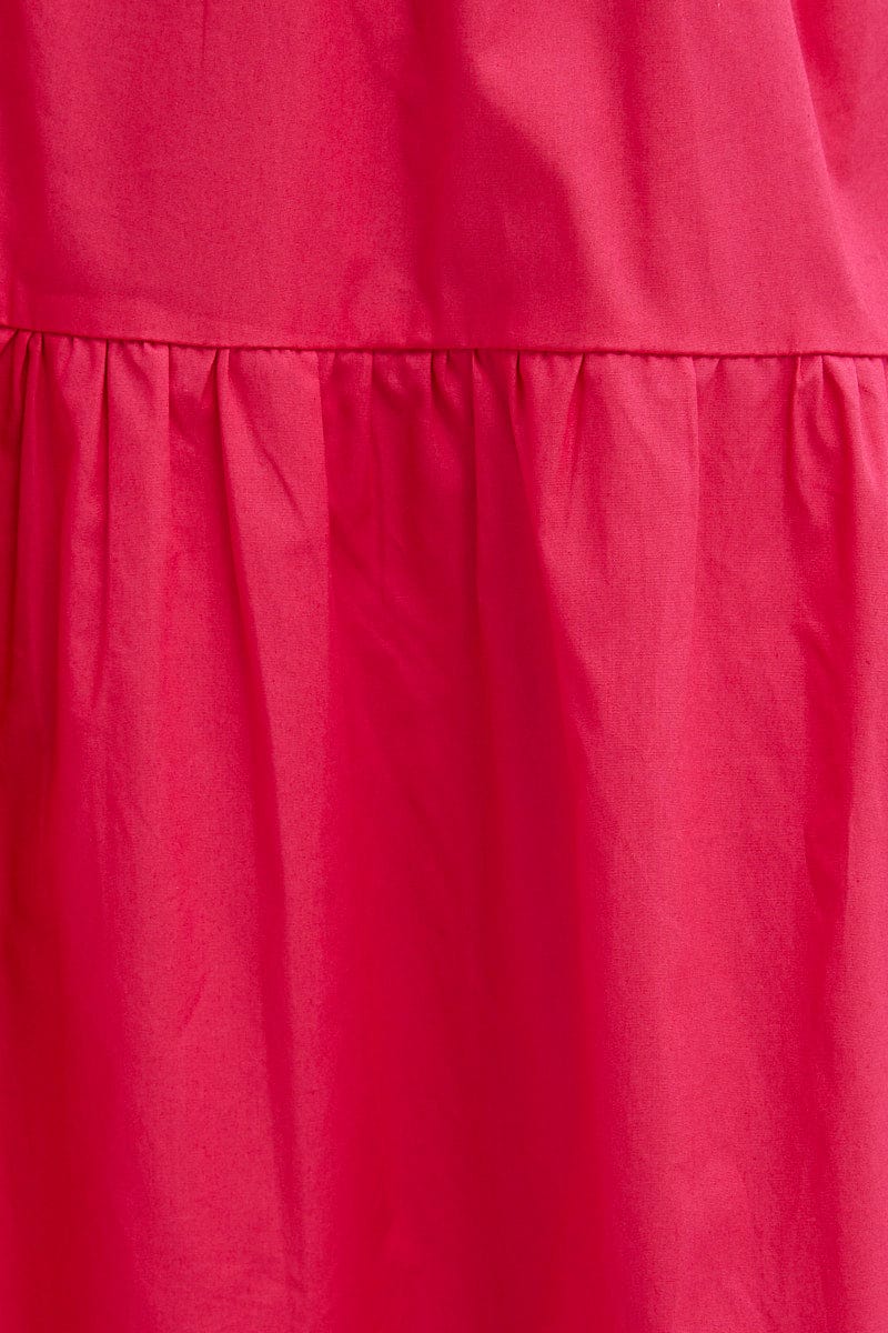 Pink Maxi Dress Sleeveless Ruched Front for Ally Fashion