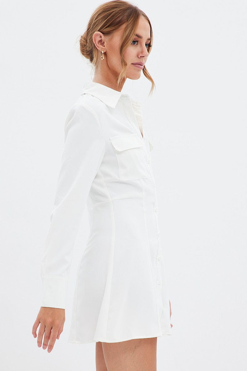 White Shirt Dress Long Sleeve for Ally Fashion