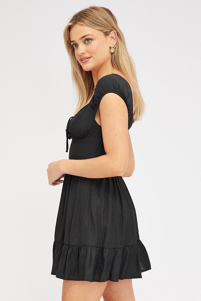 Black Fit And Flare Dress Mini for Ally Fashion