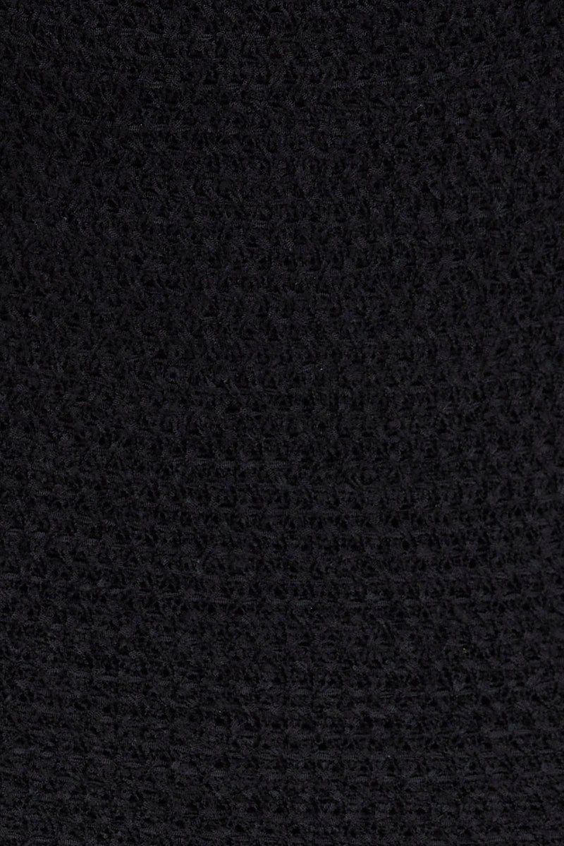 Black Knit Dress Maxi Crochet for Ally Fashion
