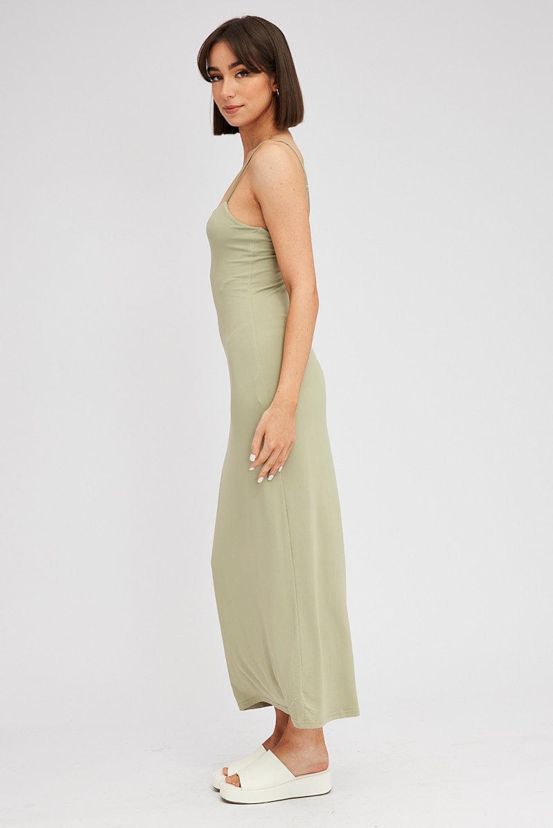 Green Supersoft Maxi Dress Sleeveless for Ally Fashion