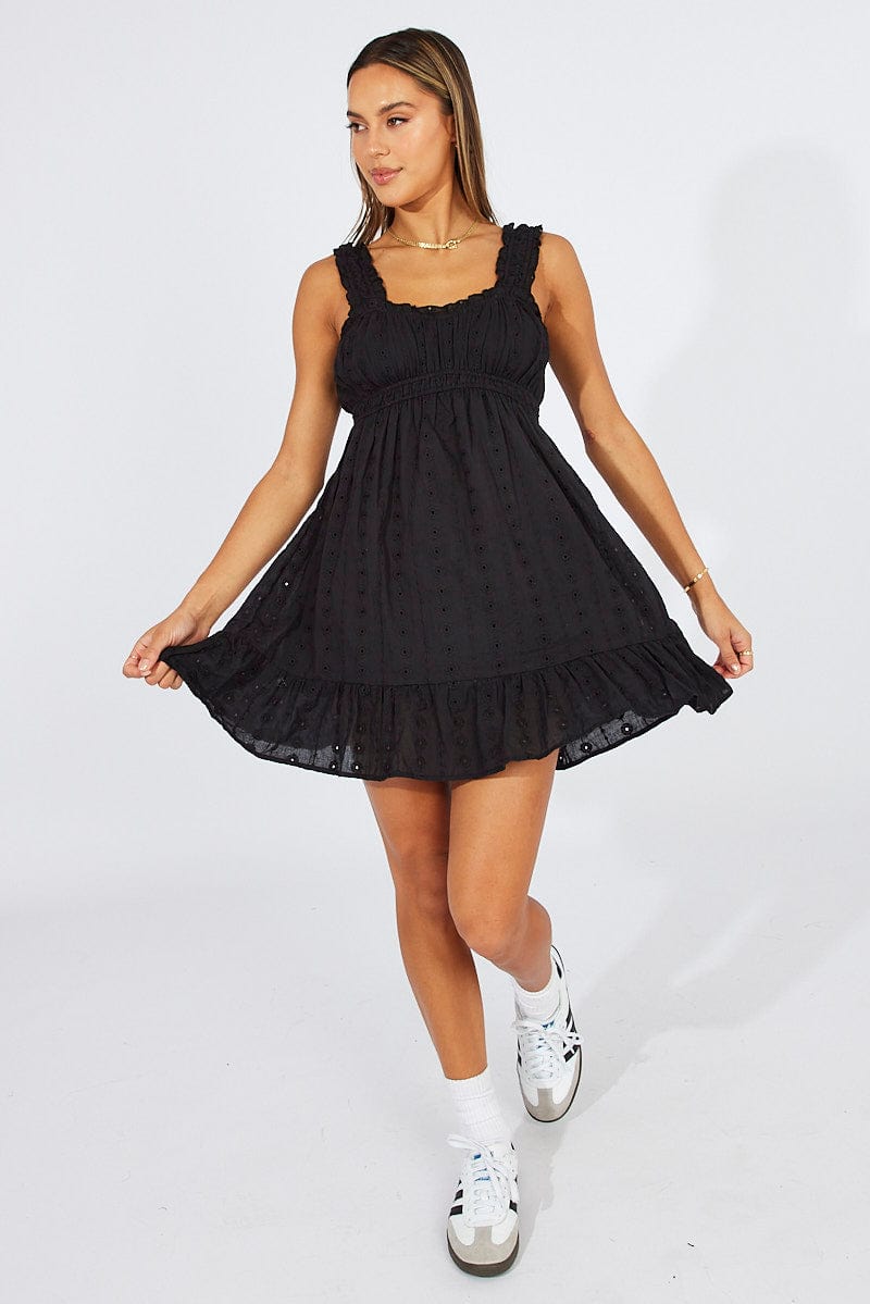 Black Fit And Flare Dress Lace for Ally Fashion