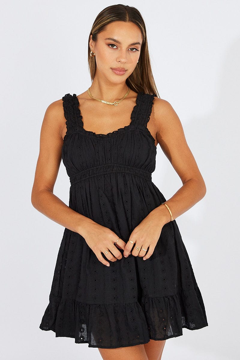 Black Fit And Flare Dress Lace for Ally Fashion