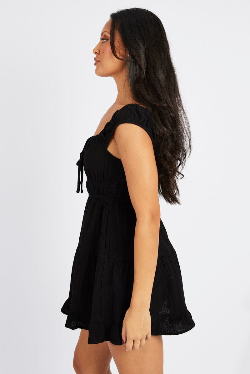 Black Fit And Flare Dress Mini for Ally Fashion