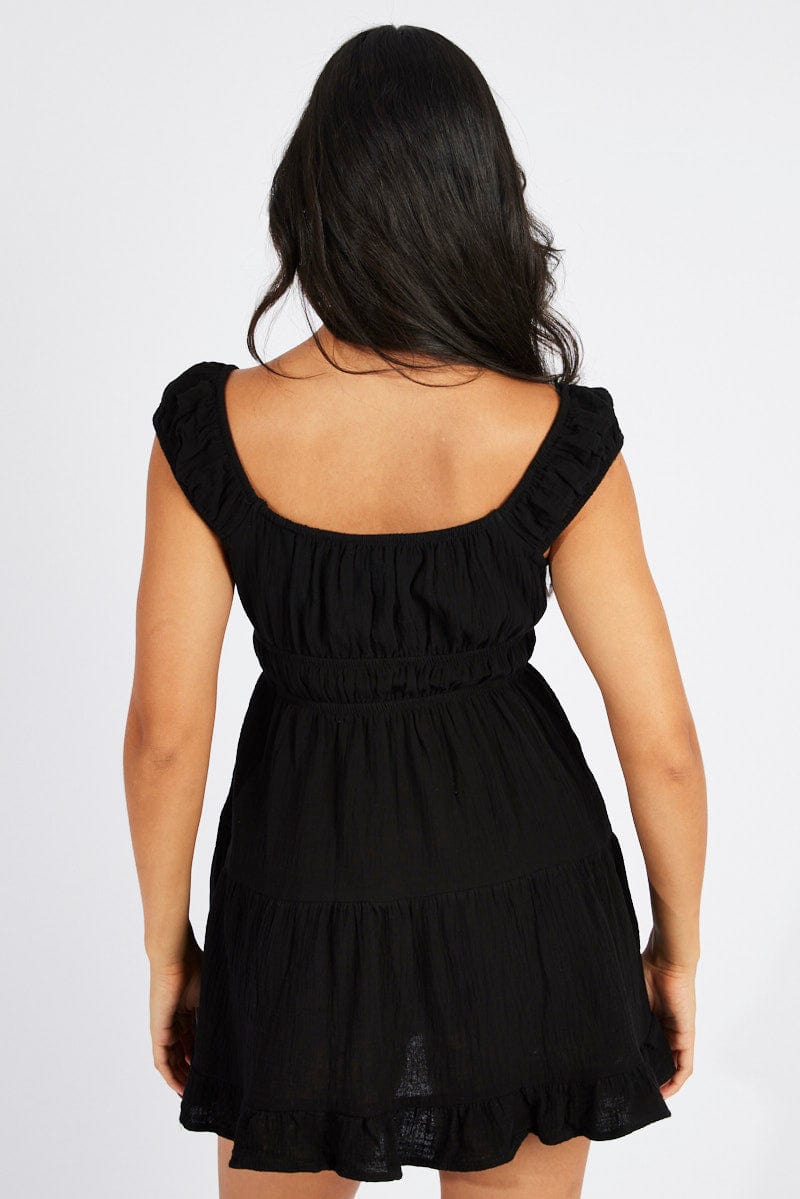 Black Fit And Flare Dress Mini for Ally Fashion