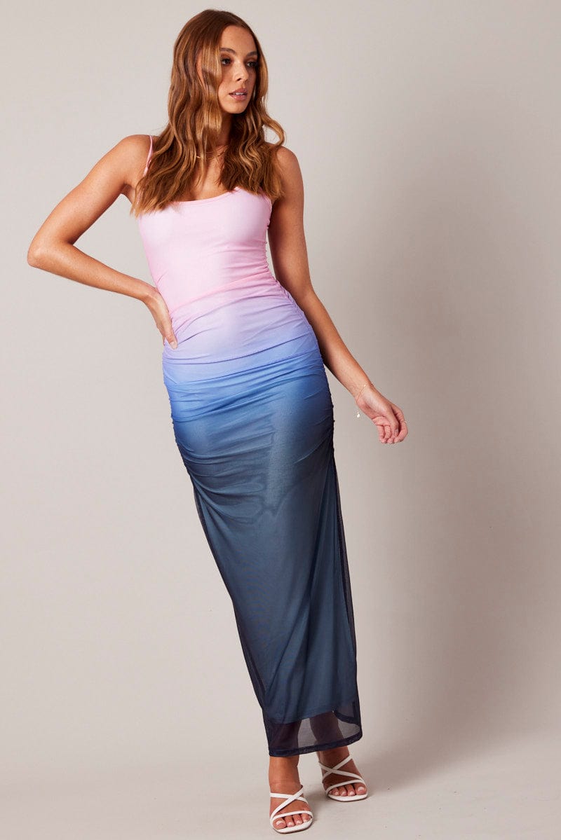 Pink Bodycon Dress Ombre Singlet Maxi for Ally Fashion