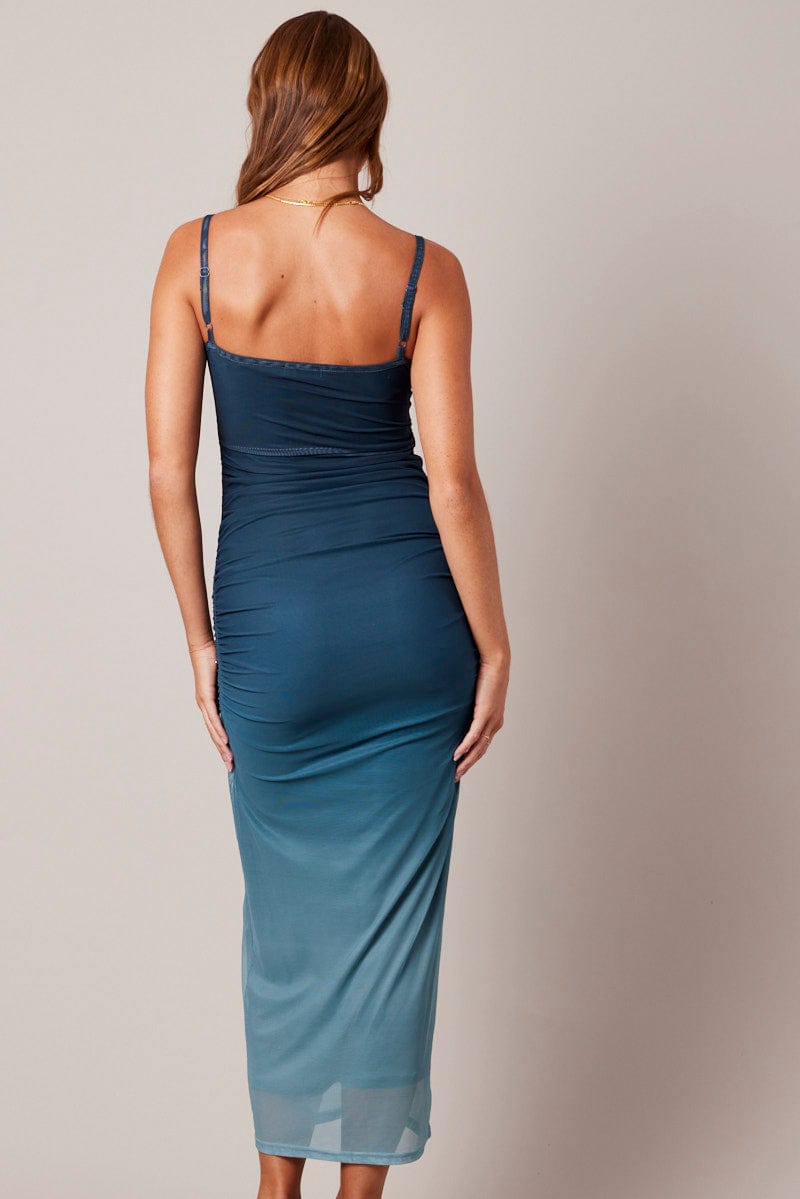 Blue Bodycon Dress Ombre Singlet Maxi for Ally Fashion