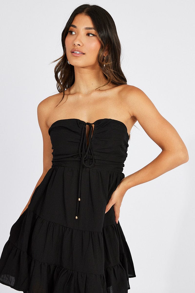 Black Fit And Flare Dress Mini for Ally Fashion