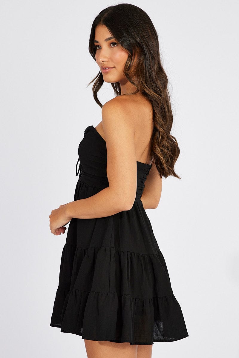 Black Fit And Flare Dress Mini for Ally Fashion