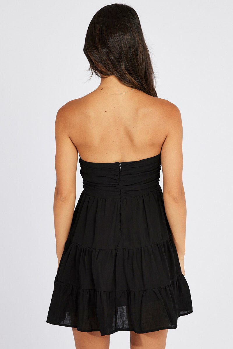 Black Fit And Flare Dress Mini for Ally Fashion