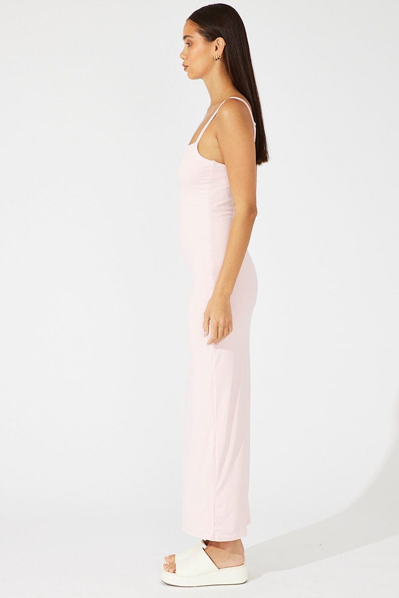 Pink Supersoft Slim Fit Maxi Dress | Ally Fashion Pink Supersoft Slim Fit Maxi Dress | Ally Fashion